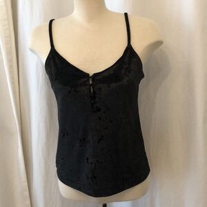 Lucky Brand black velvet buttoned tank size S